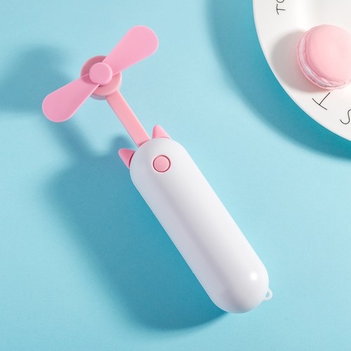 

Mini Handheld Fan Portable Pocket Fan Travel Folding Fans with 2 Speeds Strong Wind Lanyard