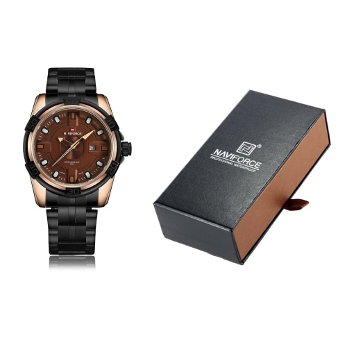

NAVIFORCE 2016 New Fashion Stainless Steel Quartz Man Watch 30M Water-resistant Casual Wristwatch Cool Watch for Men W/ Box