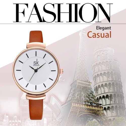 SK Brand Luxury PU Leather Strap Quartz Women Watches Simplicity Analog 30M Water-Proof Ladies Wristwatch Feminio Relogio