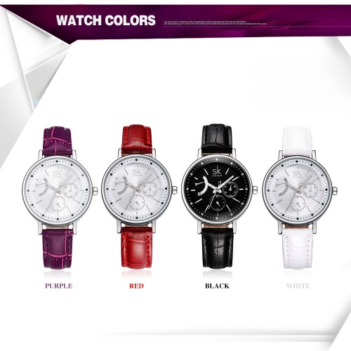 

SK Fashion Luxury PU Leather Luminous Women Casual Watches Quartz Analog 30M Water-Proof Ladies Business Watch Feminio Relogio
