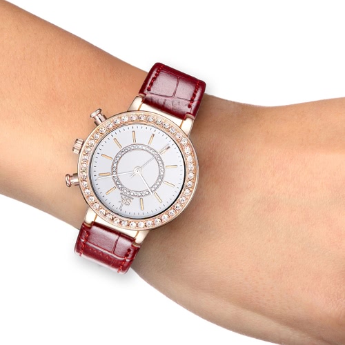 

SK Fashion Luxury Алмазные водонепроницаемые кварцевые часы Аналоговые Женщины Кожа PU ремешок дамы Повседневный наручные часы из