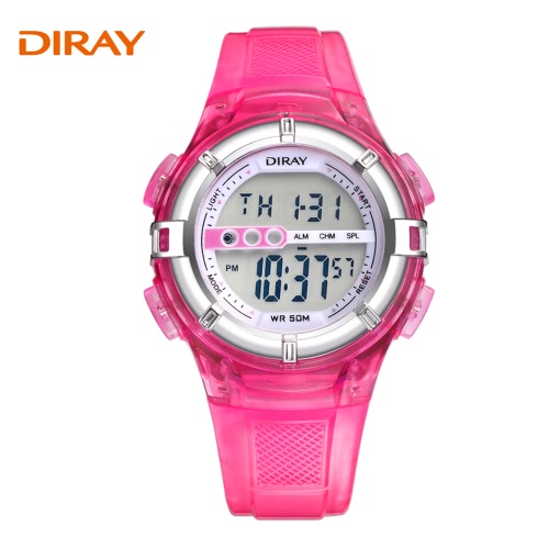 

DIRAY Digital Children Student Watch Sport Watches 5ATM Water-resistant Boys Girls Kids Wristwatch with Alarm LED Backlight Function