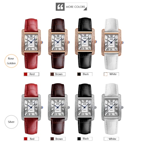 SKMEI 3ATM Water-resistant Fashion Casual Watch Women Quartz Watches Genuine Leather Wristwatch Female Relogio Musculino