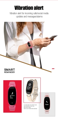 

Woman Smart Wristband 0.96" Touch Screen BT 4.0 Sleep / Heart Rate Monitor Pedometer Smart Brecelet Fitness Tracker for Android 4.