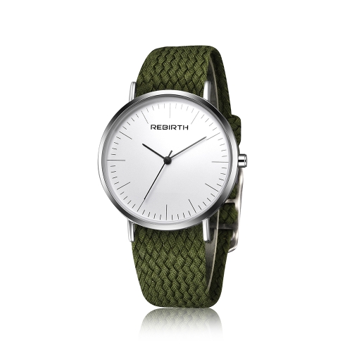 

REBIRTH Fashion Cloth Men Watches 3ATM Water-resistant Quartz Casual Women Simple Unisex Wristwatch