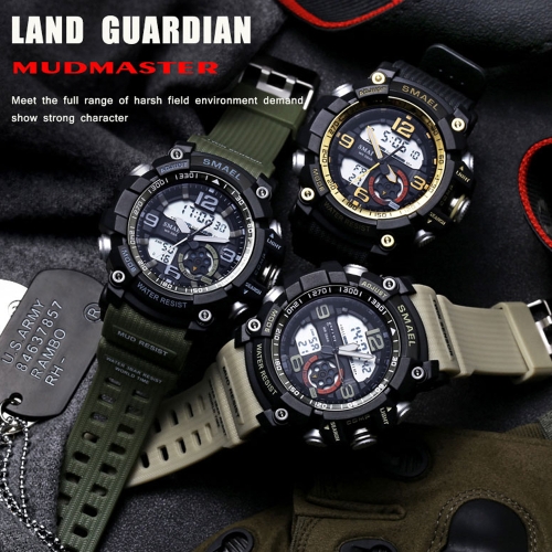 

Men's Stylish Sports Multi-function Electronic Waterproof Watch Dual Display Wristwatches