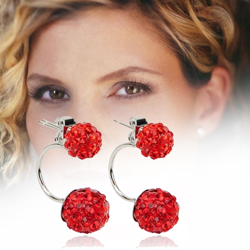 

Fashion Crystal Diamond Ball Ear Studs Ear Accessories with Double Balls Earrings for Women and Girls