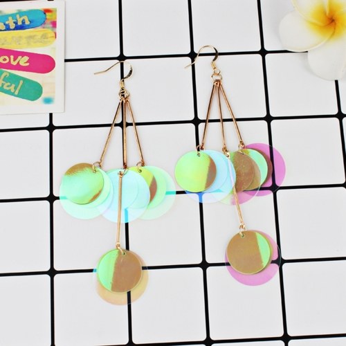 

Fashion Exaggerated Bohemian Style Glitter Paillette Earrings Women All-match Jewelry