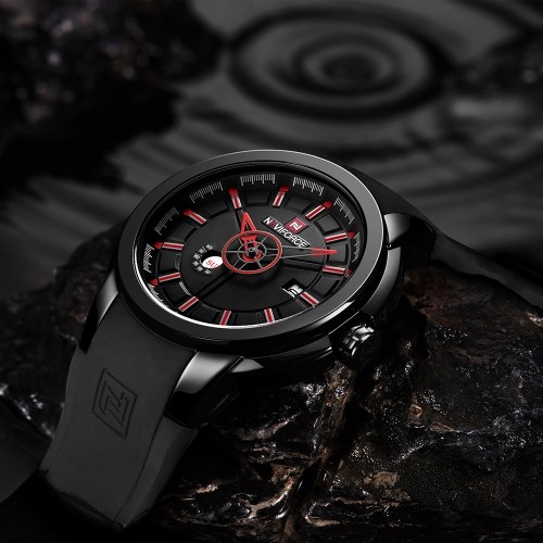 

NAVIFORCE NF9107 Luxury Brand Watch Quartz Wrist Watch Male Silicone Band Watch Fashion Sport Watch