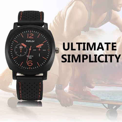 

Quartz Watch Men Silicone Strap Wrist Watch Casual Sport Male Clock
