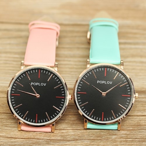 

Quartz Watch Women PU Leather Strap Wrist Watch Casual Female Clock