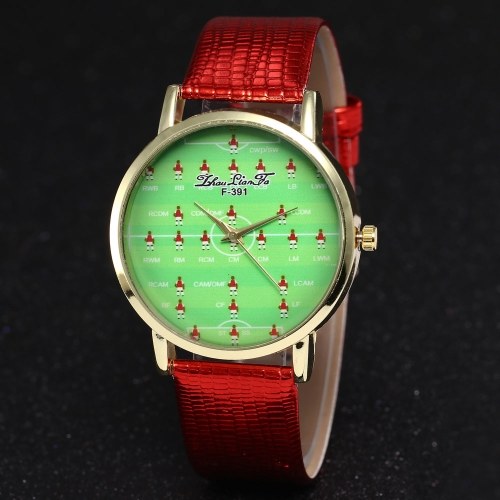 

F-391 Women Watch Fashion Quartz Luxury Leather Wrist Watch British Style with Football Cartoon Pattern for FIFA World Cup