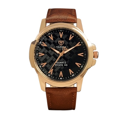 

YAZOLE 346 наручные часы Top Brand Men Кожа PU Светящиеся водонепроницаемые кварцевые часы