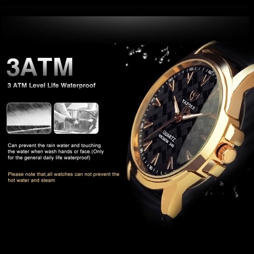 

YAZOLE 346 Wrist Watch Top Brand Men PU Leather Luminous Waterproof Quartz Watch