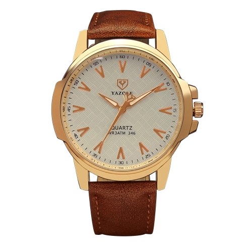 

YAZOLE 346 наручные часы Top Brand Men Кожа PU Светящиеся водонепроницаемые кварцевые часы