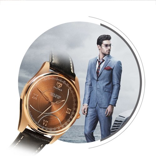 

YAZOLE 367 Quartz Watch Wrist Watch PU Leather Fashion Man Watch