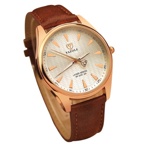 

YAZOLE 369 Кожаные часы Мода Top Brand Круглый циферблат Люминесцентные иглы Классические часы