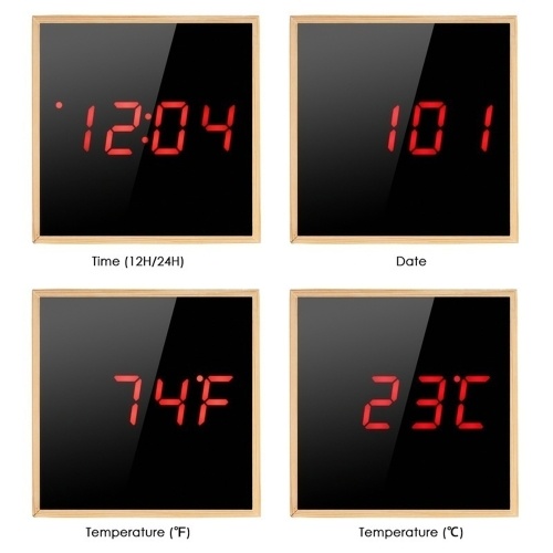 

Digital LED Bamboo Alarm Clock