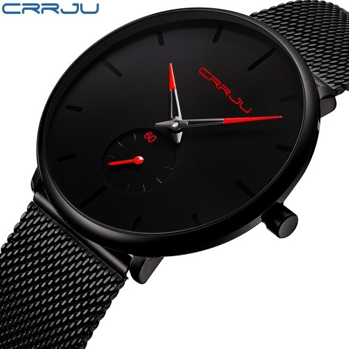 

CRRJU 2150 Men Watch Quartz Sport Simple Ultra-Thin Wristwatch