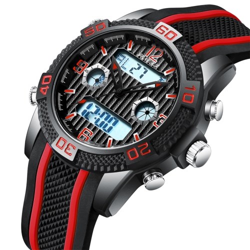 

Men Analog Digital Watch SENORS Men Outdoor Sport Watch 3ATM Waterproof Wrist Watches with Silicone Watch Strap Day/ Date/ Stopwatch/ Alarm