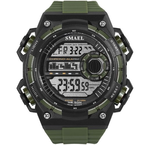 

SMAEL 1438B Multifunctional Men Sport Watch 50M Waterproof Electronic Digital Wristwatch with Alarm/Luminous/Date/Week/Month Display