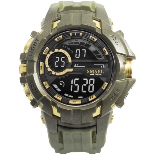 

SMAEL 1610 Multifunctional Shock Resistant Sport Watch for Men Women Fashionable Unisex Wrist Watch with 50M Waterproof/Luminous/Alarm/Stopwatch/Week/Date Display