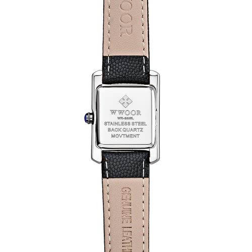 

WWOOR 2016 Fashion Brand Luxury Women Watches Diamond Rhinestone Genuine Leather Strap Quartz Ladies Casual Wristwatch 30M Water-P