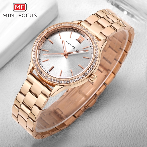 

MINI FOCUS Fashion Luxury Stainless Steel Women Watch