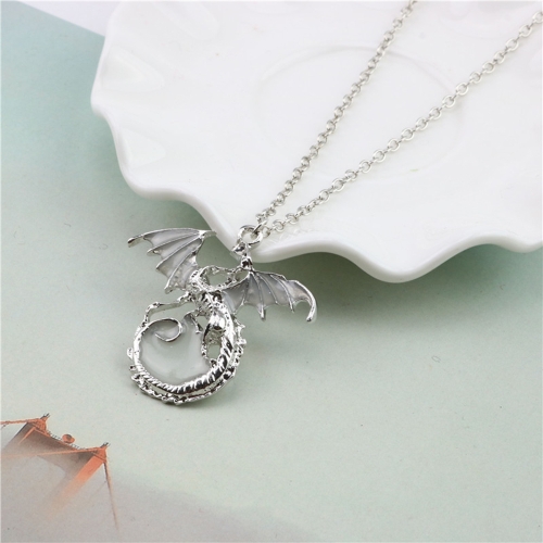 

Luminous Dragon Necklace Women Fashion Personality Pendant Alloy Necklace Party Jewelry Accessory Gift