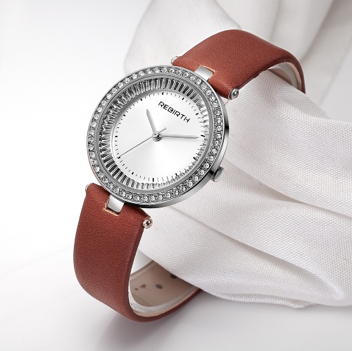 

REBIRTH Модные роскошные женские часы 1ATM Водонепроницаемый кварц Casual Simple Woman Wristwatch Relogio Feminino