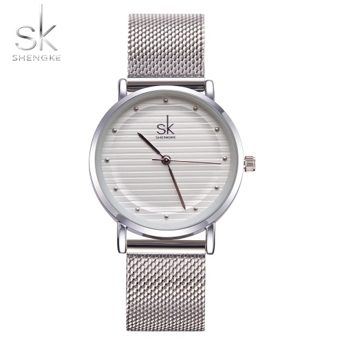 SK Simple Lady Watch Stainless Steel Strap Waterproof Quartz Wristwatch Casual