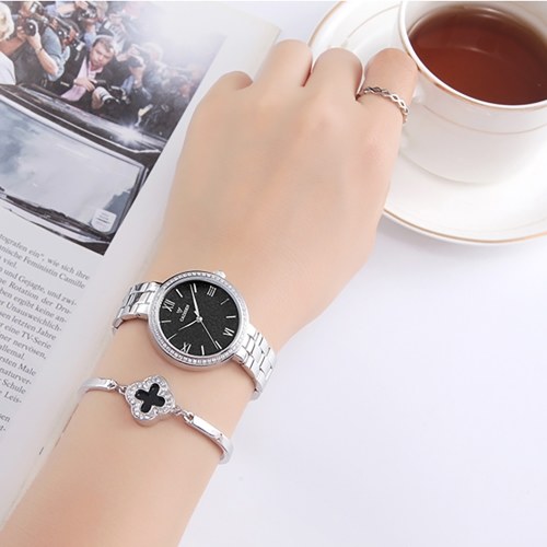 Cadisen Fashion Women Watches Quartz Luxury Stainless Steel Dress Wrist Watch Simple Causal Gift For Women