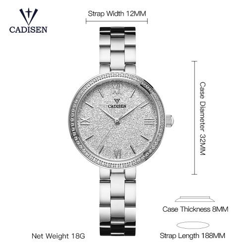 

Cadisen Fashion Women Watches Quartz Luxury Stainless Steel Dress Wrist Watch Simple Causal Gift for Women