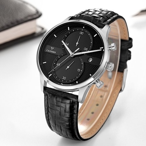Cadisen Watch Men Sport Chronograph Clock Quartz Wristwatch Business Waterproof Watch Men