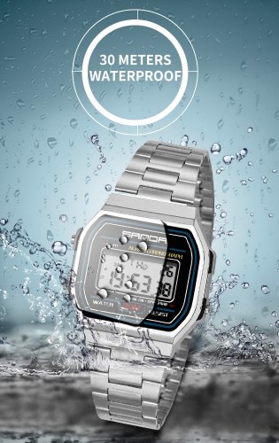 

SANDA 405 Ultra-thin 9mm Sport Watch Men Electronic LED Digital Wrist Watches Waterproof Clock Calendar Watch for Male