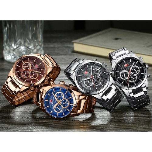 

MINI FOCUS MF0170G Men Watch Quartz Stainless Steel Strap Simple Wristwatch Time Display Fashion Casual 3ATM Waterproof Luminous Hands Male Watches