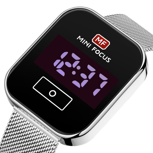 

MINI FOCUS Men Digital Watch Classic Electronic Wrist Watch with Calendar 3ATM Waterproof Steel Mesh Strap