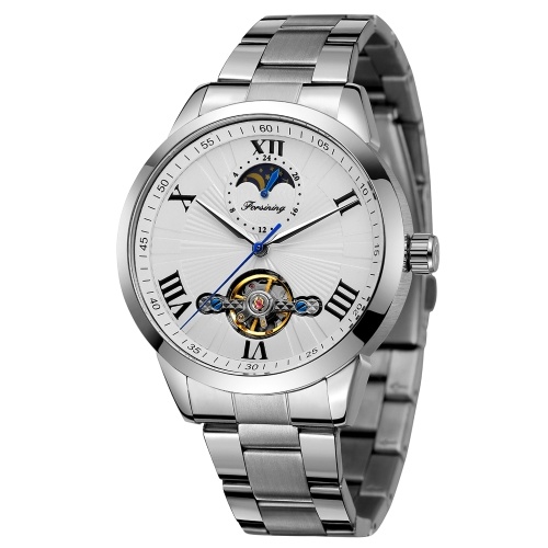 

FORSINING Men's Stainless Steel Automatic Mechanical Watch Waterproof Business Wristwatch