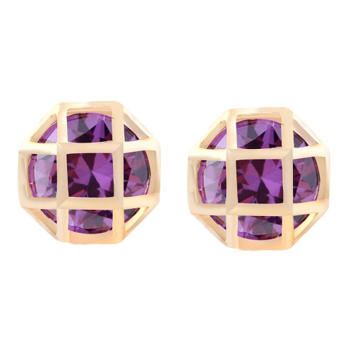 

Crystal Rhinestone Gold Plated Metal Copper Ear Stud Earring