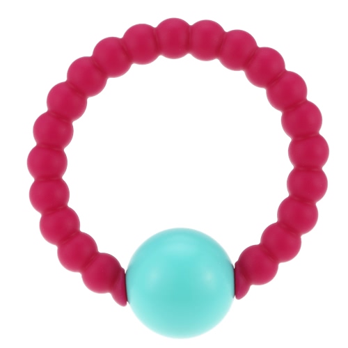 Lindo caliente 100% Silicona de Calidad Alimenticia brazaletes de la pulsera con los granos redondos de Bell masticables BPA Teethers libres de enfermería juguete joyería calmante para los bebés niño de las muchachas mamá regalo