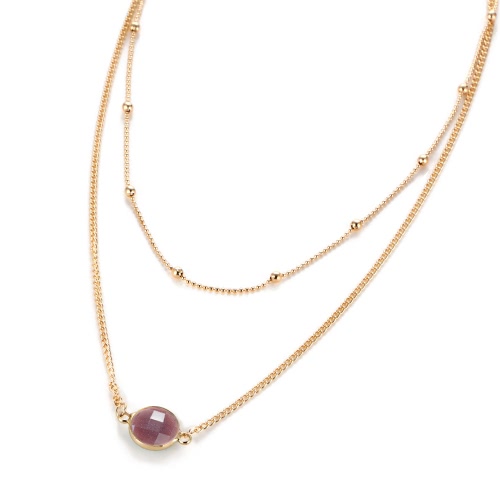 

Элегантный натуральный кристалл Подвеска Колье Gold Alloy Casual Women Necklaces