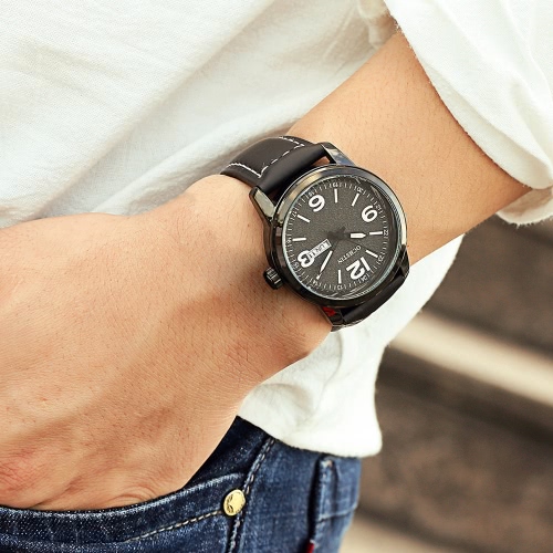 

OCHSTIN Genuine Leather Strap Stylish Quartz Watch Excellent 3ATM Water Resistant Man Wristwatch with Calendar and Week