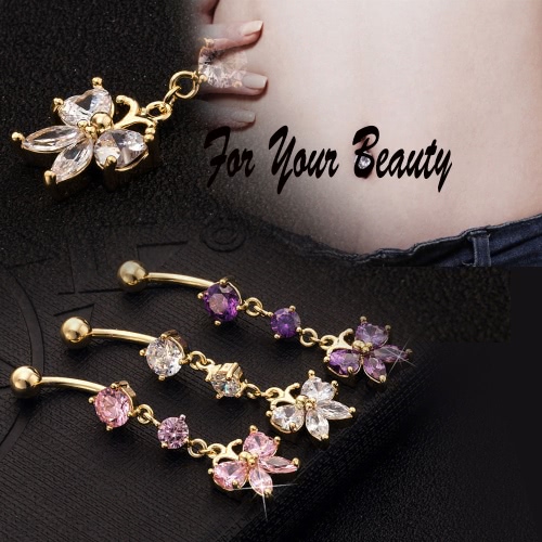 

Горячие моды Sexy Медь бабочки Rhinestone Кристалл Navel пупка кольцо ногтей материалы для пирсинга для женщин девочек Подарочные