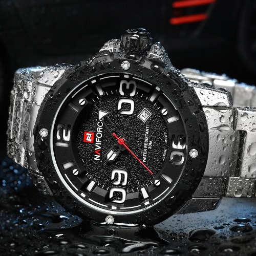 

NAVIFORCE 2016 New Fashion Stainless Steel Quartz Men Watch 30M Daily Water-resistant Man's Casual Wristwatch W/ Calendar & Box