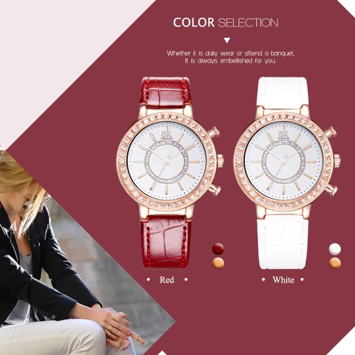 

SK Diamond Water-Resistant Quartz Women Watches