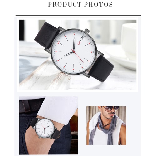 

OKTIME New Fashion Men Retro Minimal Design Leather Band Analog Alloy Quartz Casual Wrist Watch