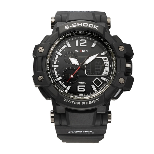 

Wissin Shockproof 5ATM Водонепроницаемые часы Мужские спортивные часы Кварцевые наручные часы Backlight Calendar Relogio Musculino