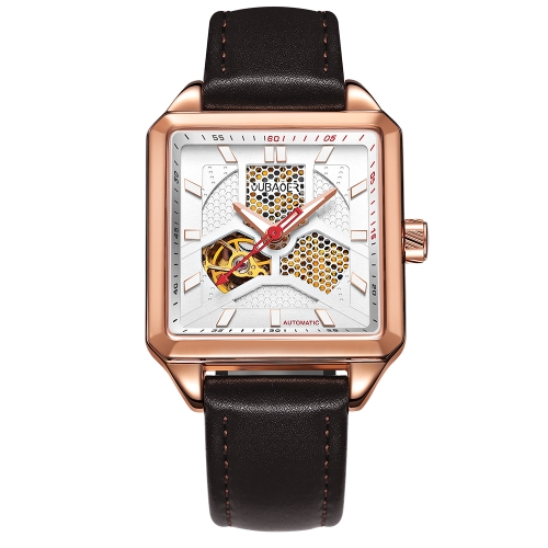 

OUBAOER Luxury Genuine Leather Automatic men Watches Mechanical 3ATM Water-resistant Luminous Fashion Man Wristwatch