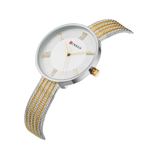 

CURREN Fashion Luxury Stainless Steel Women Watches Quartz 3ATM Water-resistant Woman Casual Simple Wristwatch