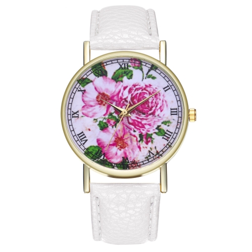 

Pink Flower Vintage Floral Leather Watch for Women Men's Watch Birthday Wedding Gift Ideas T06